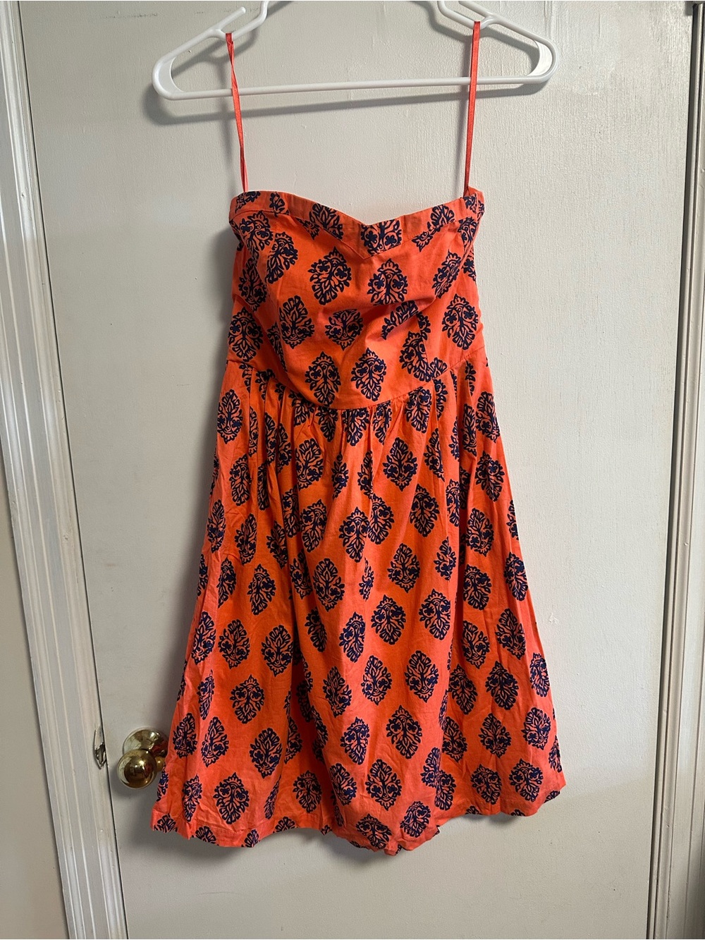 Old Navy Orange Sundress with Navy Floral Print